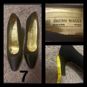 Bruno Magli Black Satin Pumps 7M